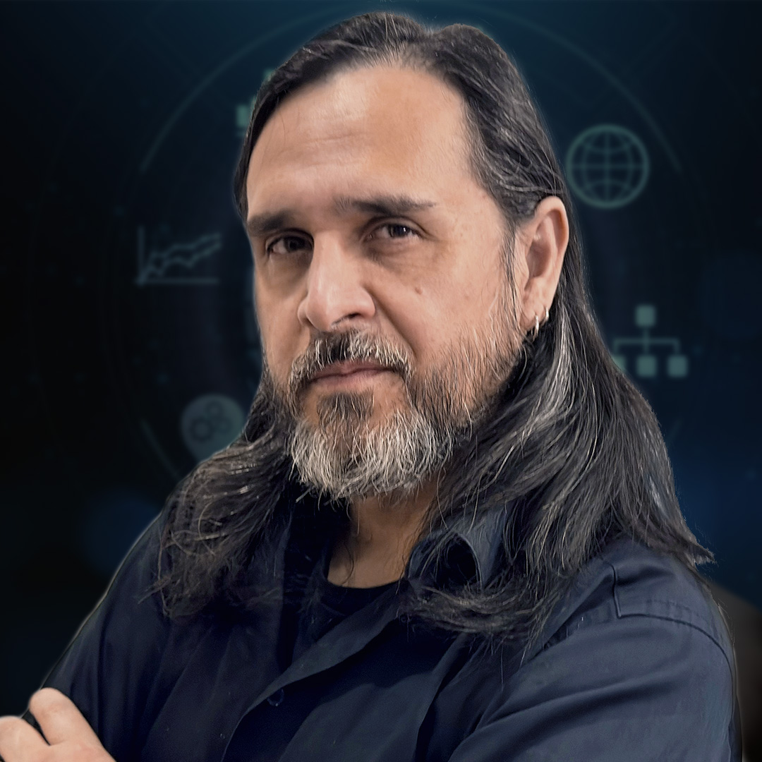 J. Marcelo Baqueroalvarez - BZV Founder / Principal Strategist A high-resolution, 100% zoom portrait of BeeZee, the founder of BeeZee Vision, LLC. This direct,